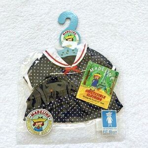 Madeline Doll Clothes Dress Bow 15in Vintage Eden Sailor Navy